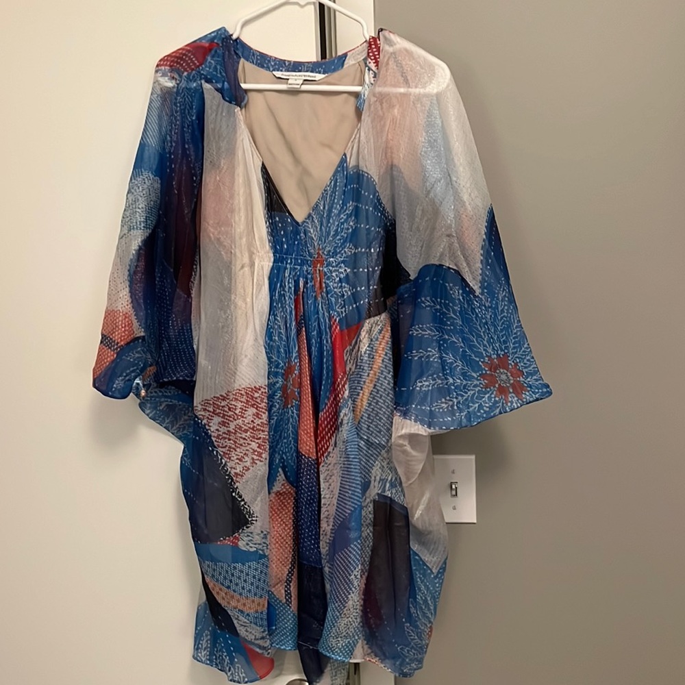 Metallic and colorful DVF dress